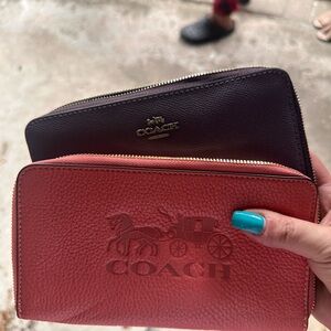 Coach Women's Leather Wallet - Coral